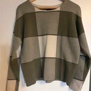 Tahari Check Block Knit Sweater